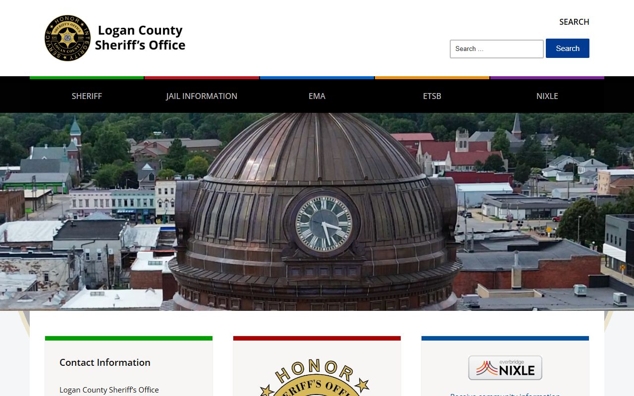 Logan County Sheriff's Office homepage for the Logan County Jail