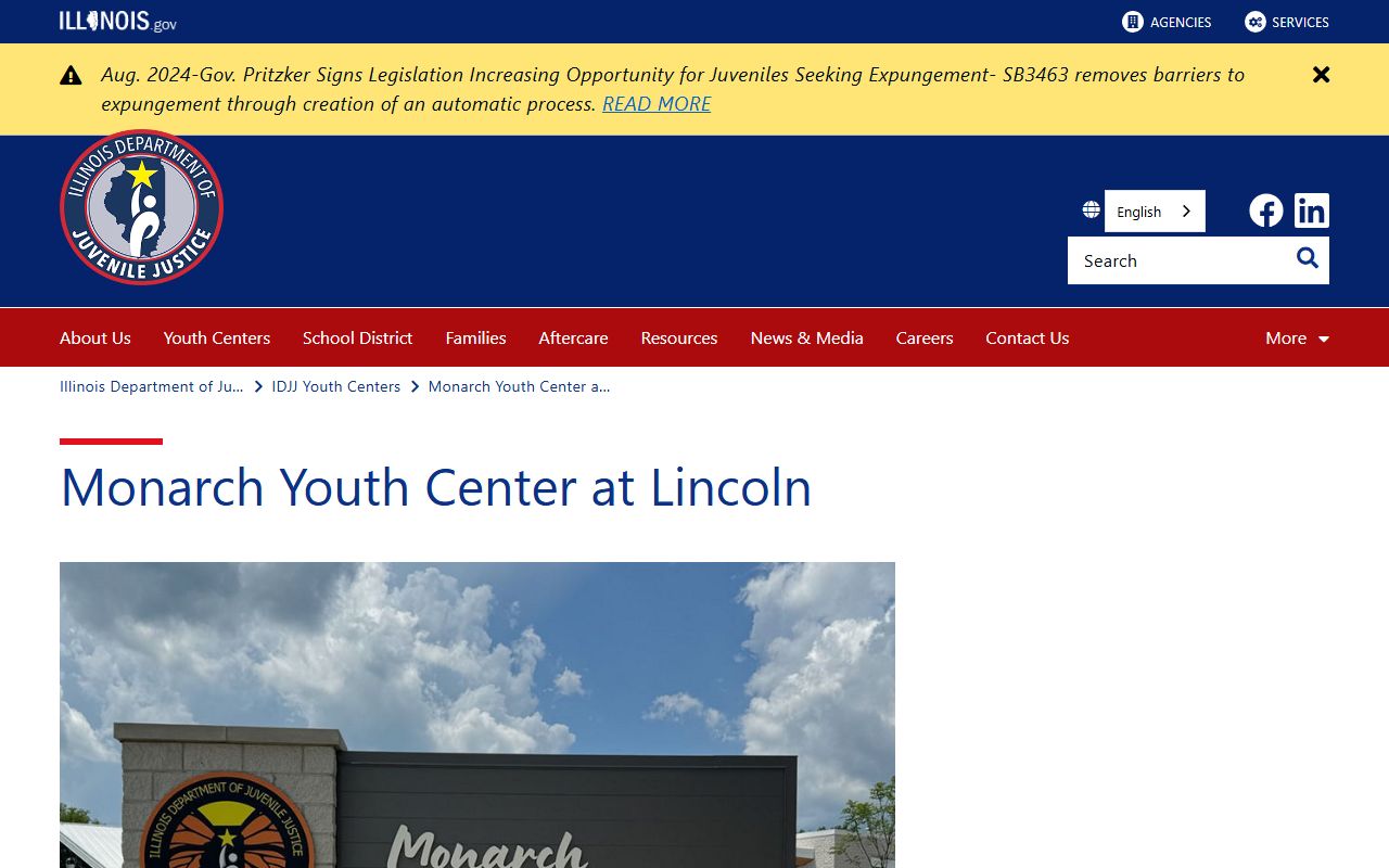 IDJJ Monarch Youth Center at Lincoln facility page